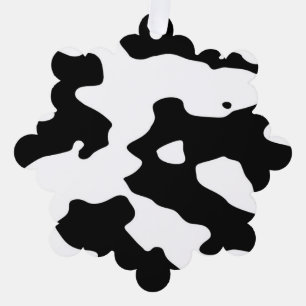 Cow Pattern Black and White  Tree Decoration Card