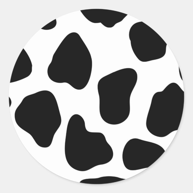 Cow pattern classic round sticker (Front)
