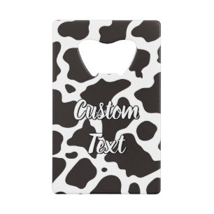 Cow Pattern Credit Card Bottle Opener