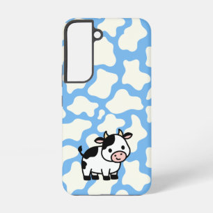 Cow Pattern in White on Light Blue with Cow Samsung Galaxy Case