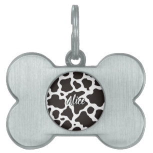 Cow Pattern Pet ID Tag