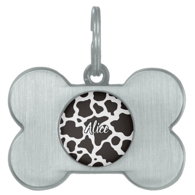 Cow Pattern Pet ID Tag (Front)