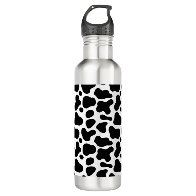 Cow Pattern Printed Stainless Steel Water Bottle (Front)