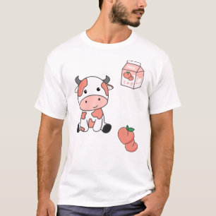 Cow Peach Milk Kawaii Japanese Peach Cows T-Shirt