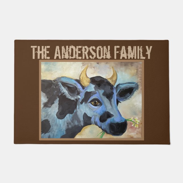 Cow Personalised  Doormat (Front)