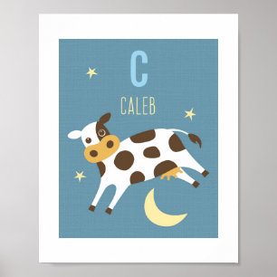 Cow Personalised Nursery Poster Print