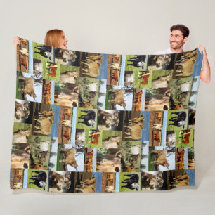 Cow Photo Collage, Fleece Blanket