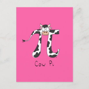 Cow Pi Symbol Funny Math Postcard