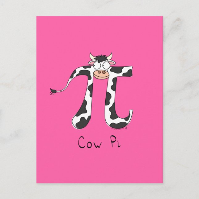 Cow Pi Symbol Funny Math Postcard (Front)
