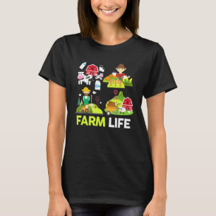 Cow Pig Chicken Goat Farming Dairy Animals Novelty T-Shirt