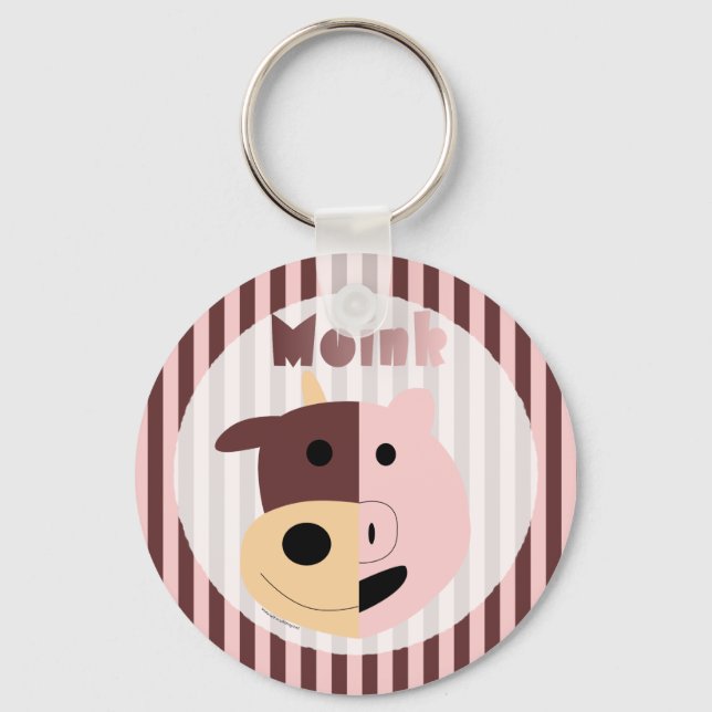 Cow + Pig = Moink keychain (Front)