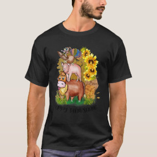 Cow Pig Turkey Happy Thanksgiving for Boys Girls K T-Shirt