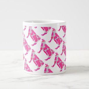 Cow Pink and White Silhouette Large Coffee Mug