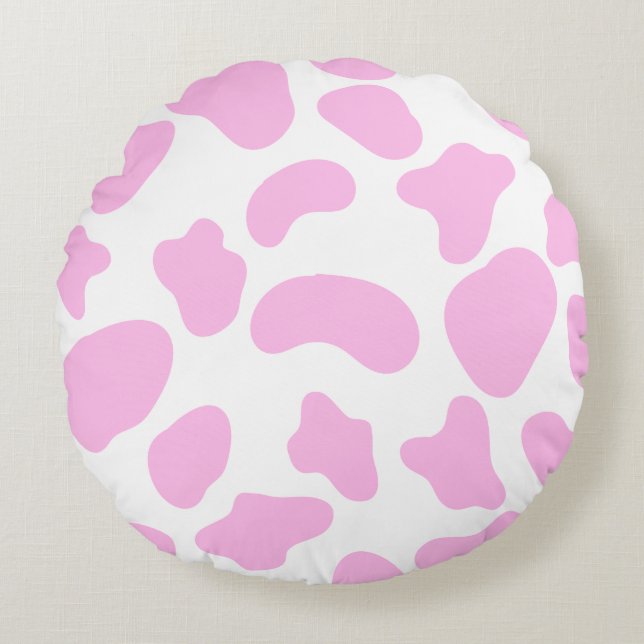 Cow Pink Round Cushion (Front)