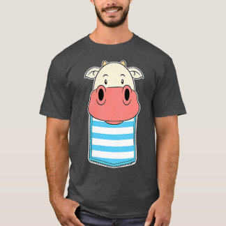 Cow Pocket Farm Animal Lover Farmer Cute Cow T-Shirt