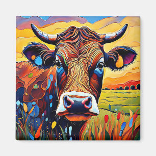 Cow portrait 1 magnet