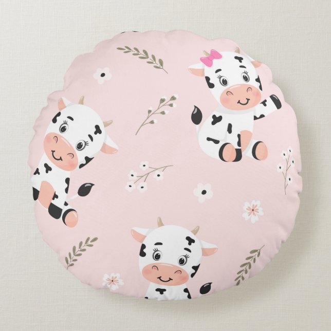 Cow Power Round Cushion (Front)