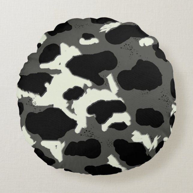 Cow Pox Design Round Cushion (Front)