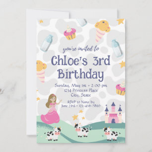 Cow Princess Birthday Invitation