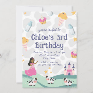 Cow Princess Birthday Invitation