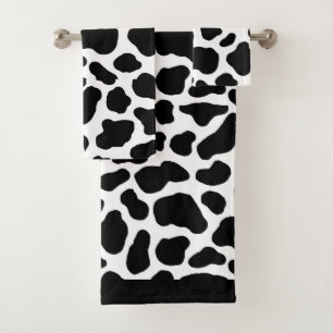 Cow print bath towel set