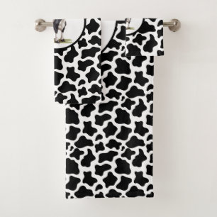 Cow Print Bath Towel Set