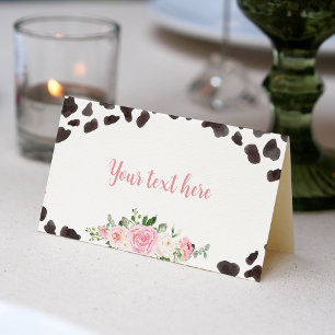Cow Print Birthday Party Place Card