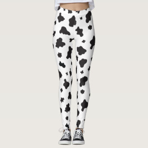 Cow Print Black and White Leggings