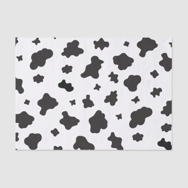 Cow Print Black and White Tissue Paper (Front)