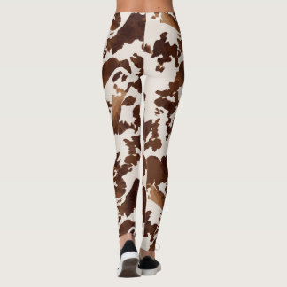Cow Print Black Brown Leggings