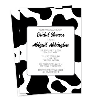 Cow Print Bridal Shower Invitation