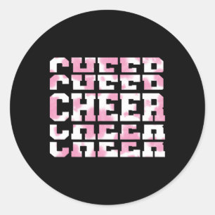 Cow Print Camo Cheerleading For Cheerleader Squad Classic Round Sticker