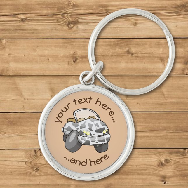 Cow Print Cartoon Car Key Ring (Creator Uploaded)