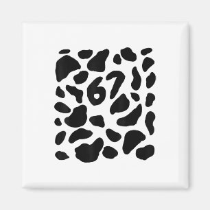 Cow Print Costume 67 Halloween Funny Vintage Numbe Magnet