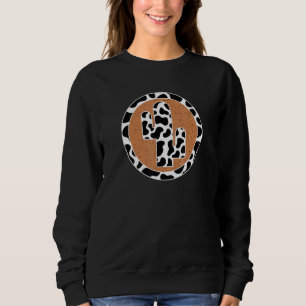 Cow Print Country Western Aesthetic Cactus Vintage Sweatshirt