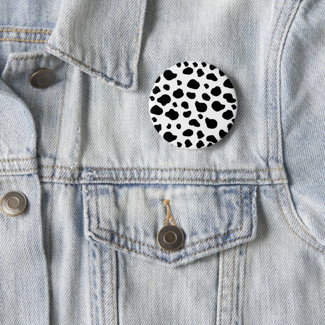 Cow Print, Cow Pattern, Cow Spots, Black And White 6 Cm Round Badge (In Situ)