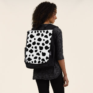 Cow Print, Cow Pattern, Cow Spots, Black And White Backpack