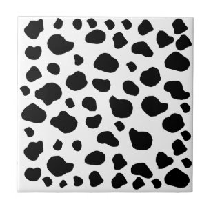 Cow Print, Cow Pattern, Cow Spots, Black And White Ceramic Tile