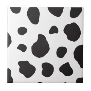 Cow Print, Cow Pattern, Cow Spots, Black And White Ceramic Tile