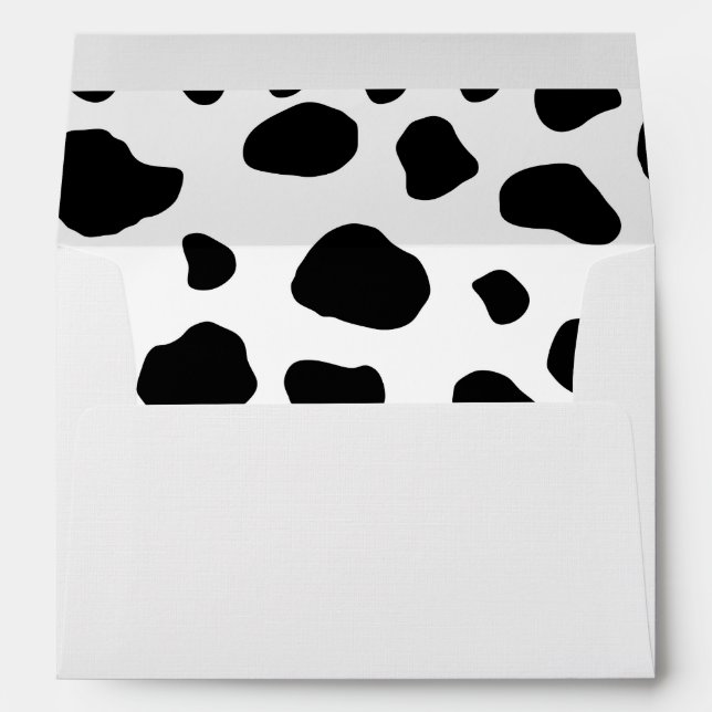 Cow Print, Cow Pattern, Cow Spots, Black And White Envelope (Back (Bottom))