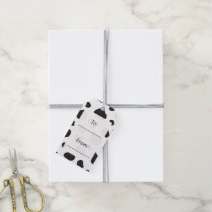 Cow Print, Cow Pattern, Cow Spots, Black And White Gift Tags