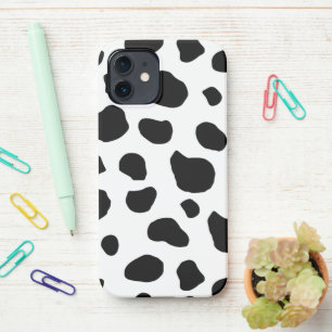 Cow Print, Cow Pattern, Cow Spots, Black And White iPhone 12 Case