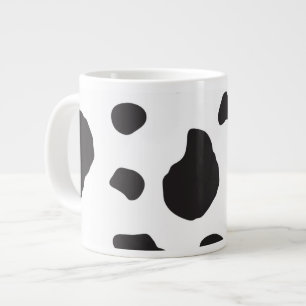 Cow Print, Cow Pattern, Cow Spots, Black And White Large Coffee Mug