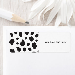 Cow Print, Cow Pattern, Cow Spots, Black And White Return Address Label