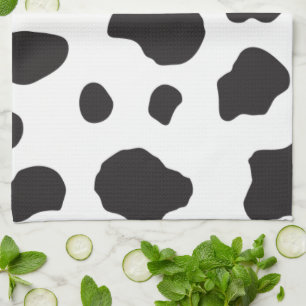 Cow Print, Cow Pattern, Cow Spots, Black And White Tea Towel
