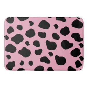 Cow Print, Cow Pattern, Cow Spots, Pink Cow Bath Mat