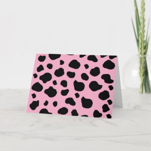 Cow Print, Cow Pattern, Cow Spots, Pink Cow Card