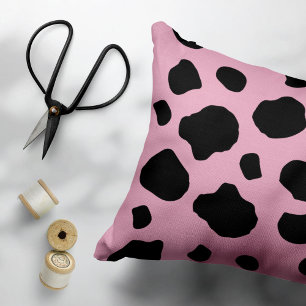 Cow Print, Cow Pattern, Cow Spots, Pink Cow Decorative Cushion