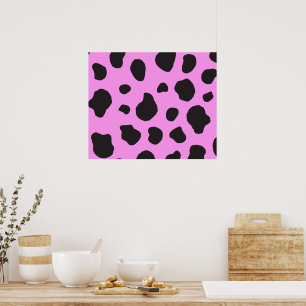 Cow Print, Cow Pattern, Cow Spots, Pink Cow Poster