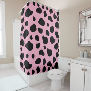 Cow Print, Cow Pattern, Cow Spots, Pink Cow Shower Curtain
